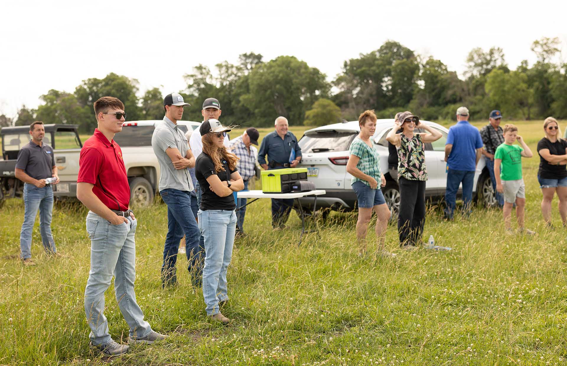 Farmers and ag professionals at field day