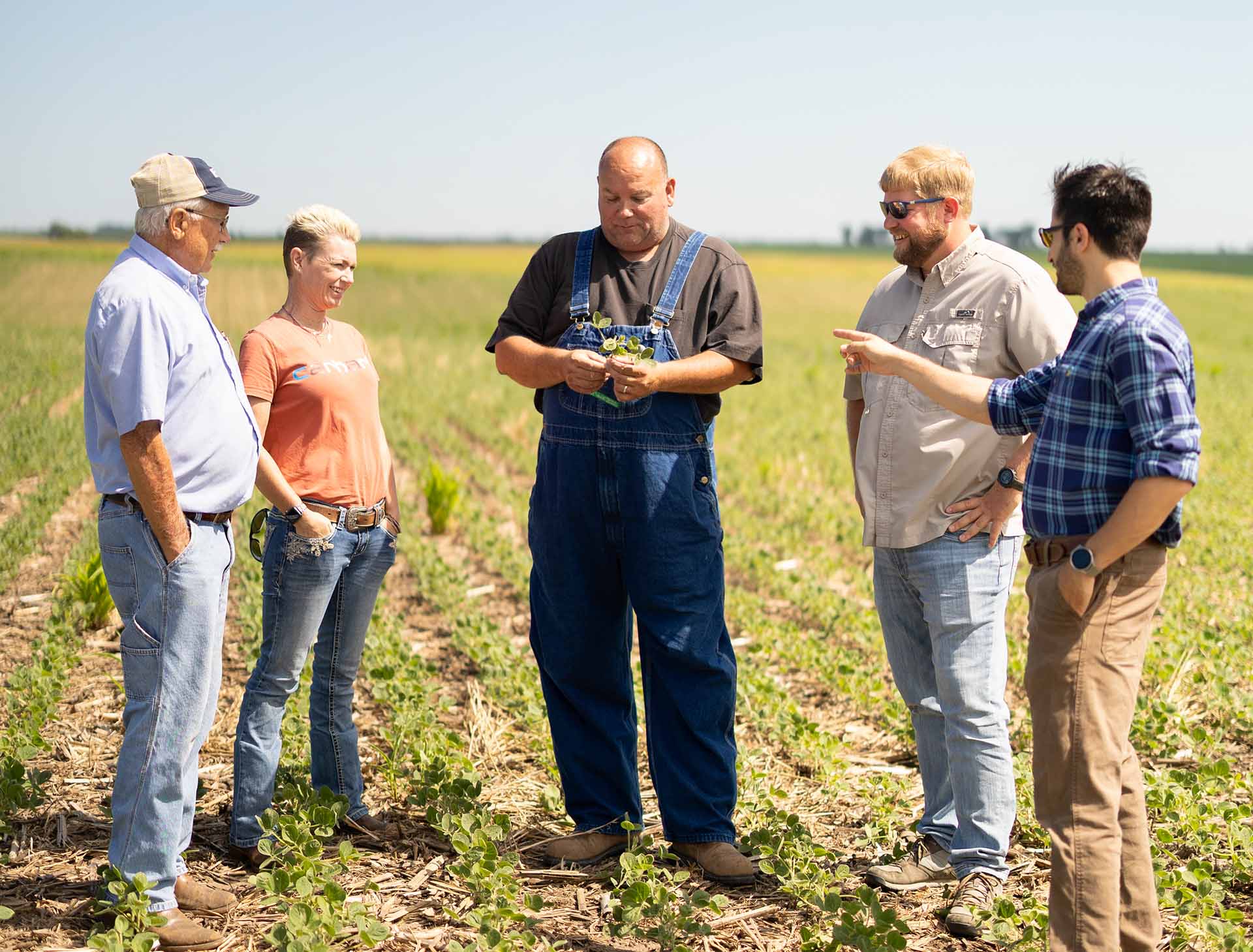 Researchers with farmers