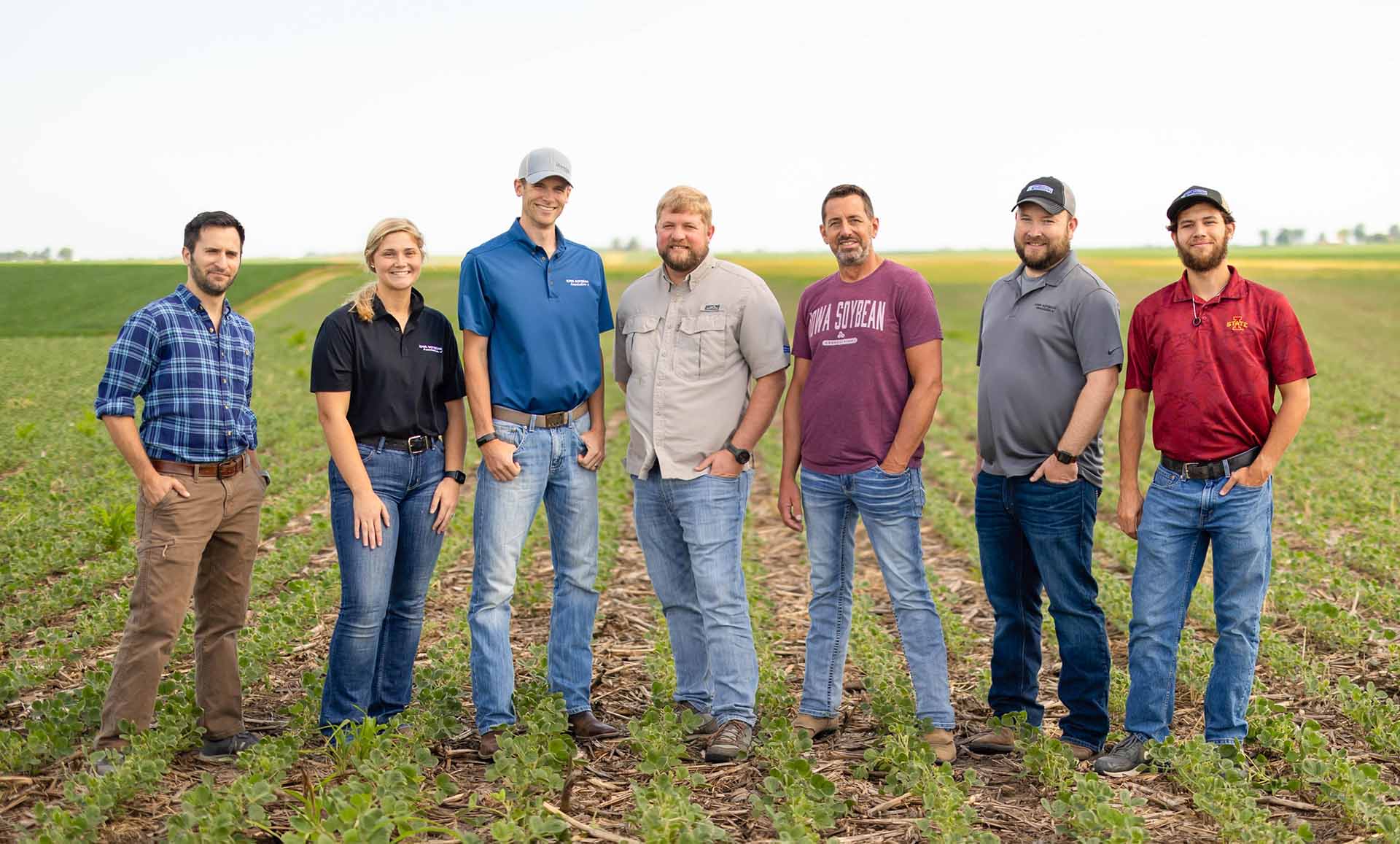 Agronomists in field located in Iowa