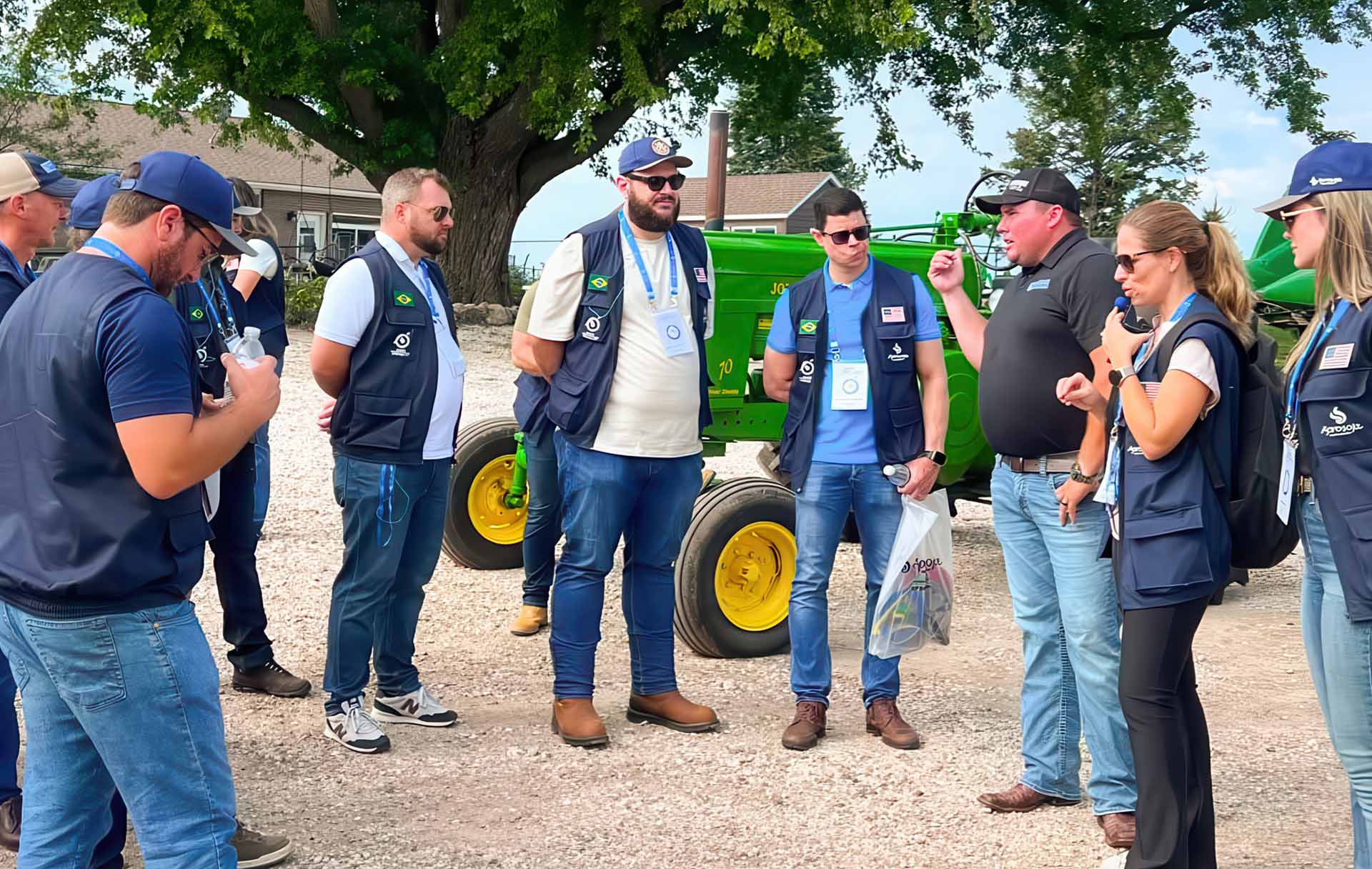 Brock Grubbs showing farm to international guests