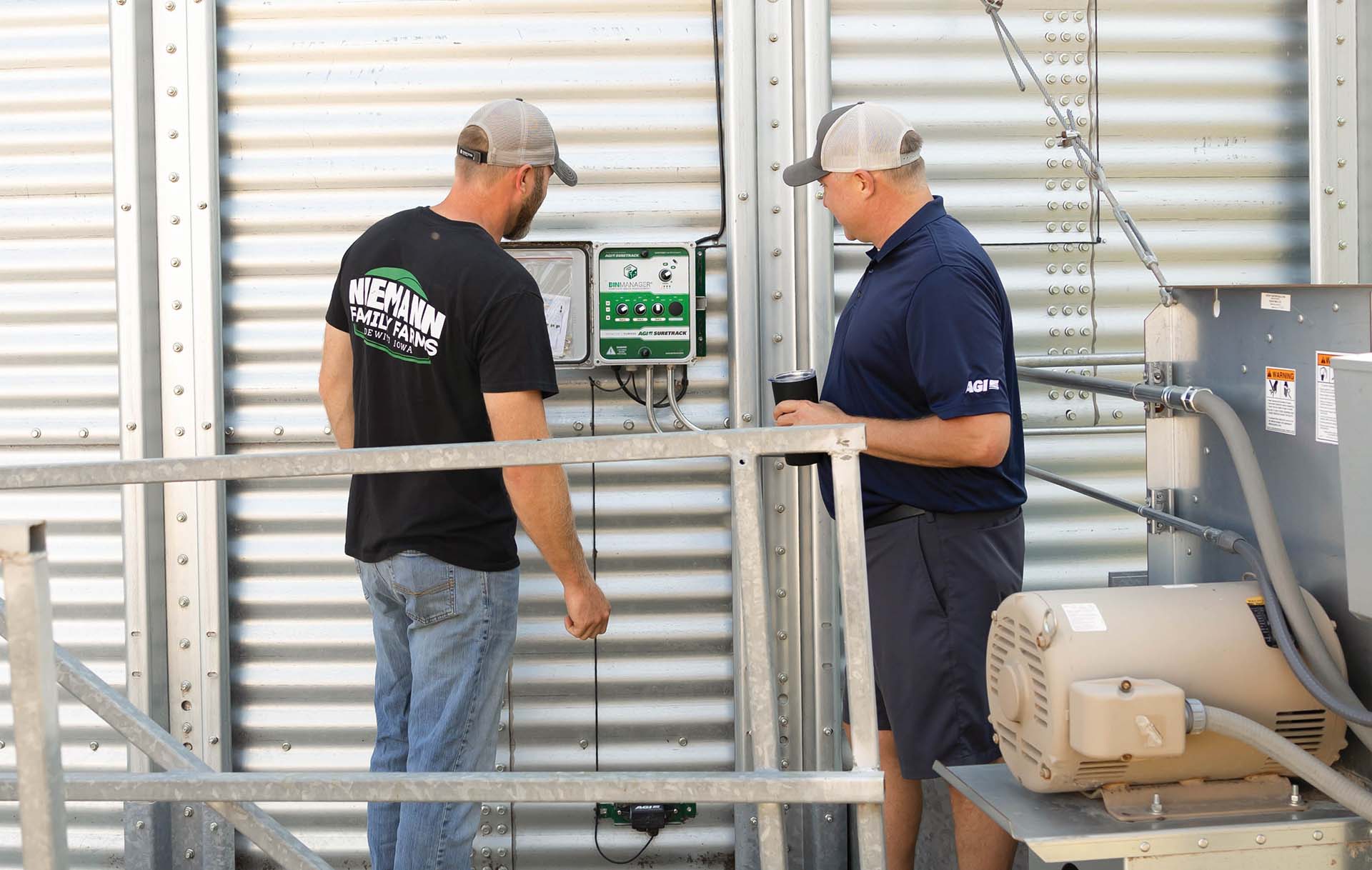 Reviewing settings on grain management system