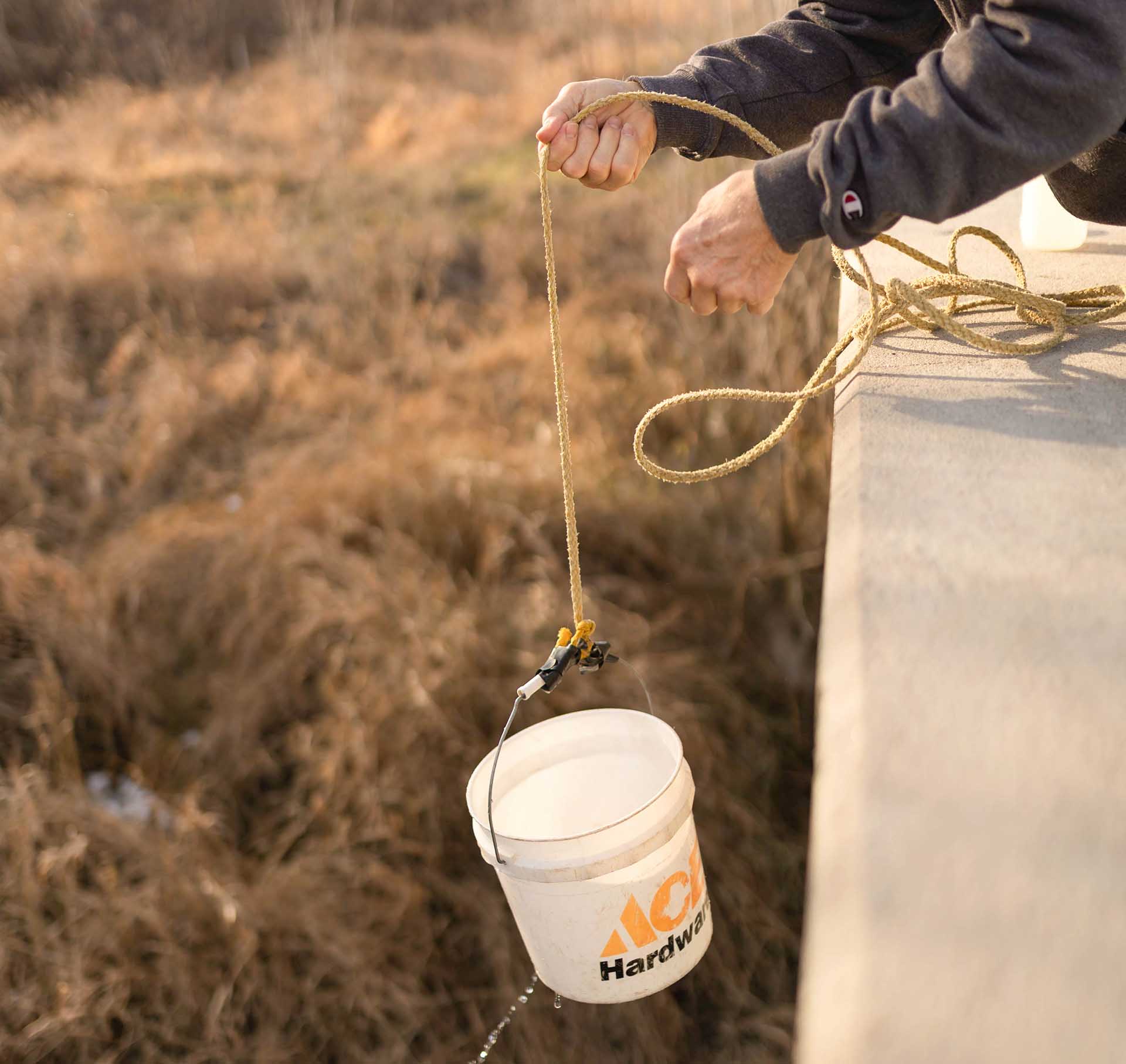 Bucket filled with water