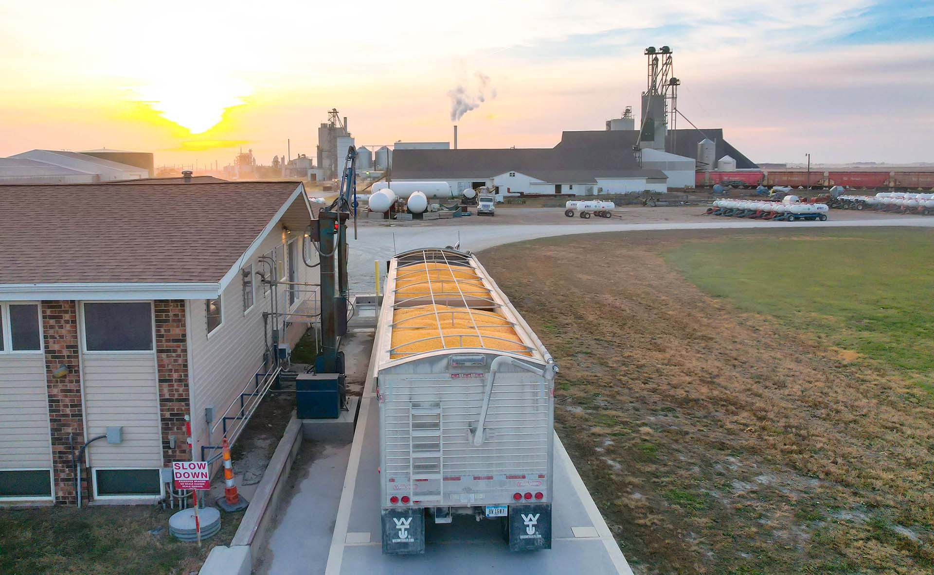 Grain truck at cooperative