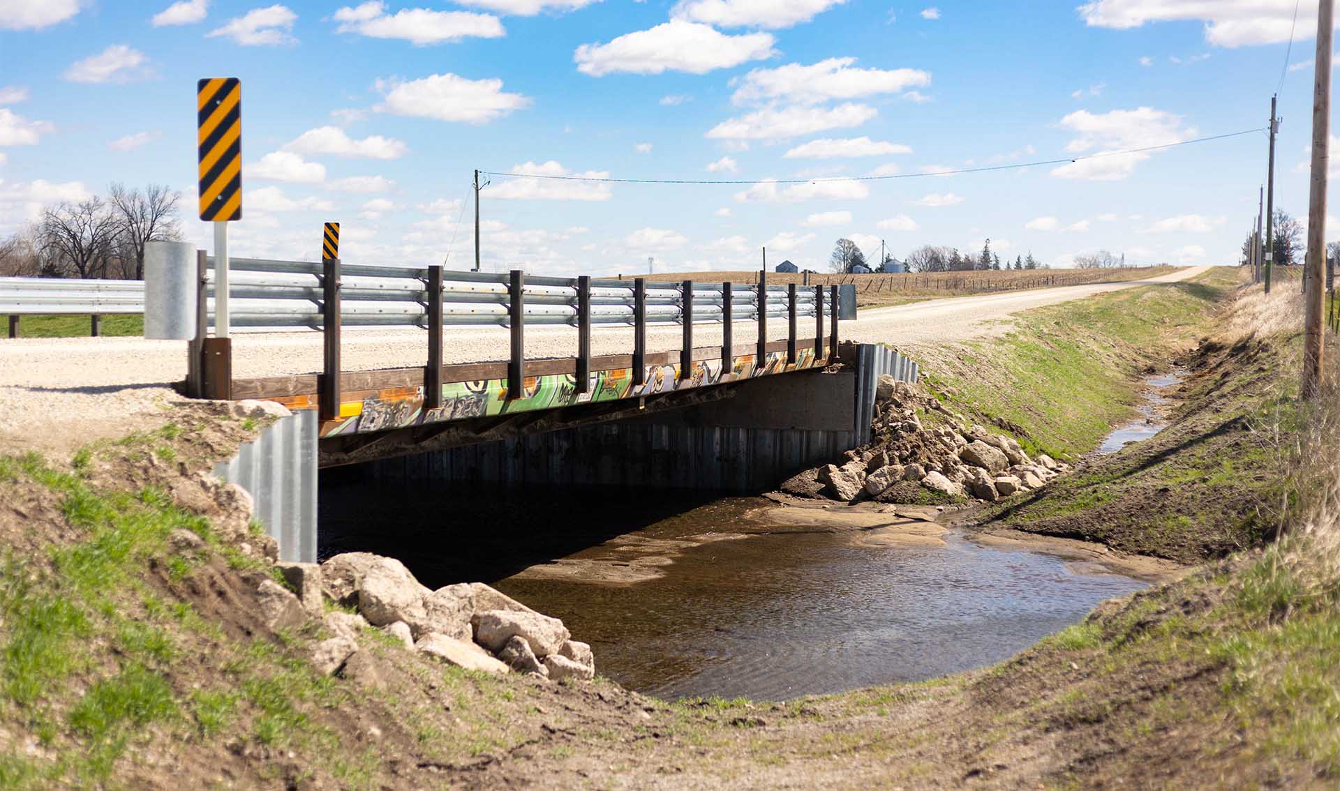 Bridge built in rural Iowa