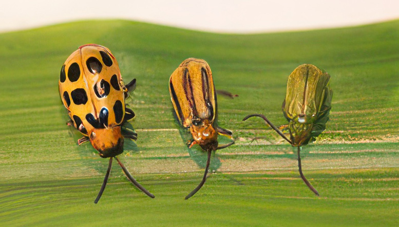 Bugs on a corn leaf