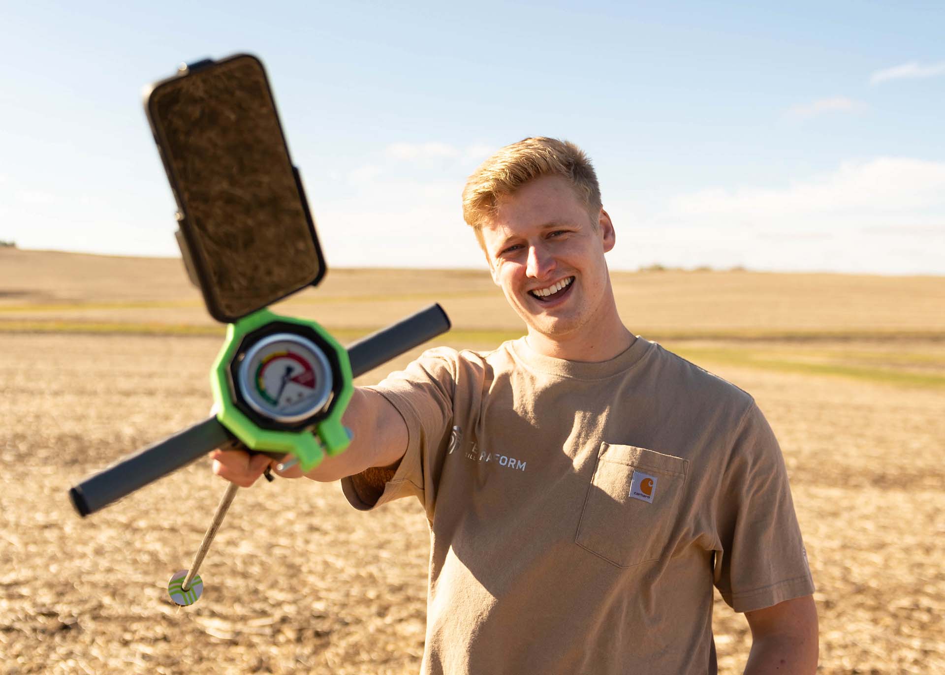 Young entrepreneur with penetrometer