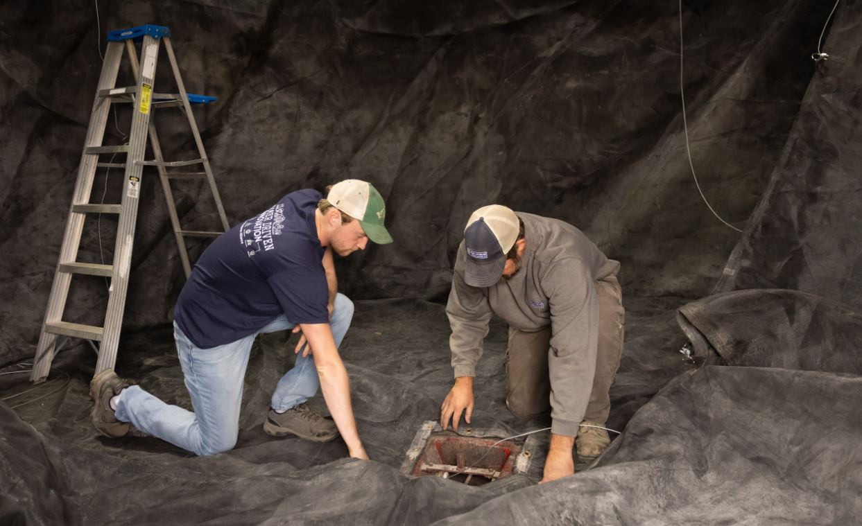 Son and Father in Grain Bin