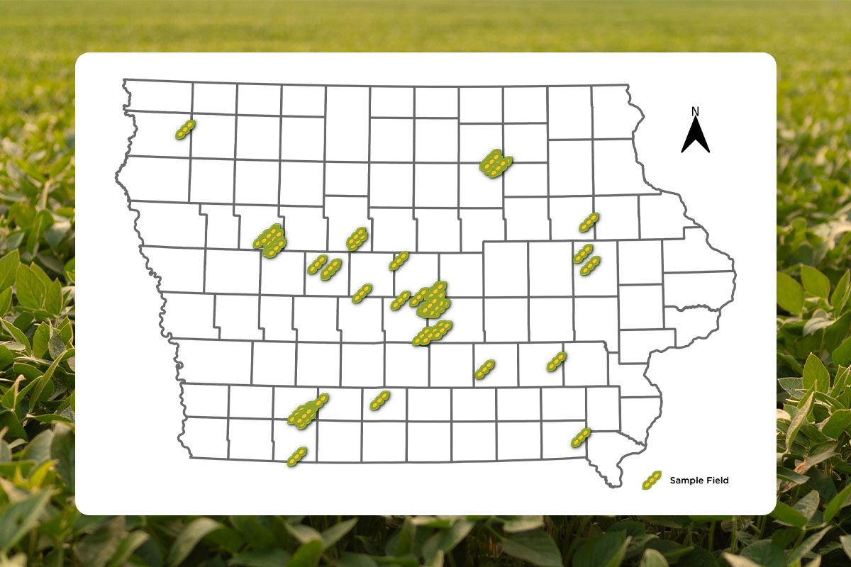 Map of the state of Iowa