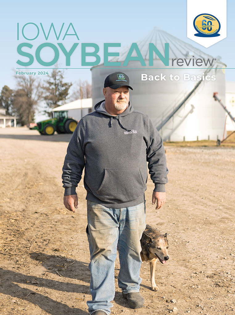 The February 2024 edition of the Iowa Soybean Review