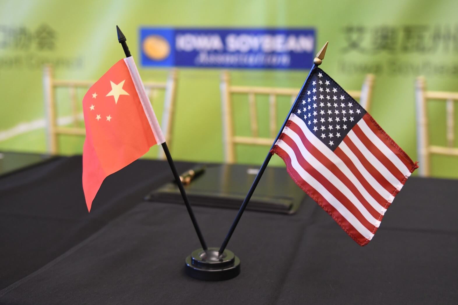 U.S. and China flags