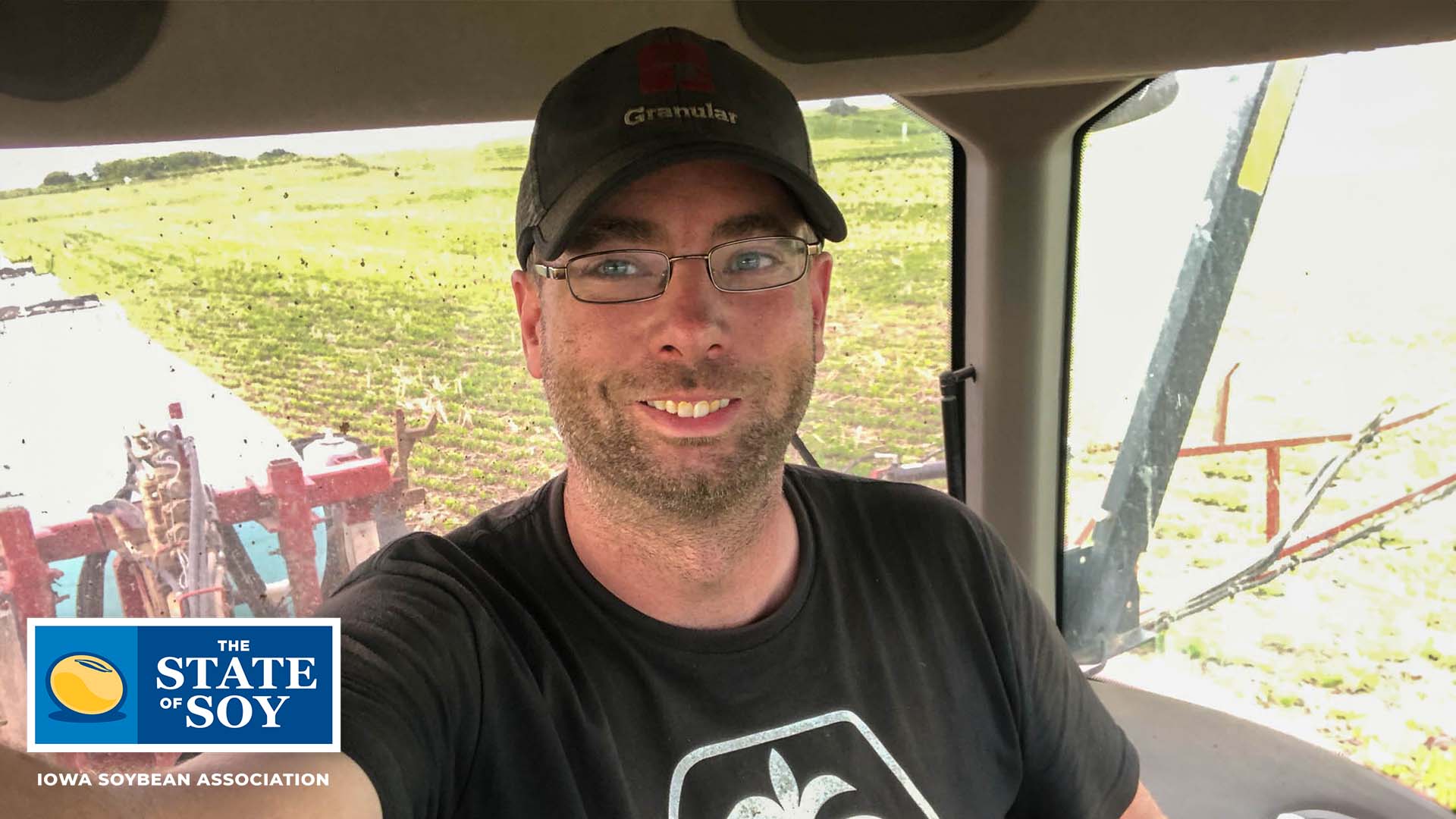 Iowa farmer in tractor